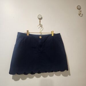 Lilly Pulitizer Scalloped Hem Navy Blue Skort